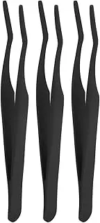 Curved Stainless Steel Black Lash Tweezers Grasping and Applying False Eyelashes with Precision for Beauty Makeup