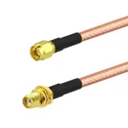 SMA Male to Female Bulkhead Mount RG142 Coaxial Pigtail Cable 5m