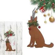 Nankoyal Dog Ornaments for Christmas Tree,Decorative Christmas Ornament | Hangable Pendant for Home Decor, Dog Wreath Christmas Decoration Ornaments