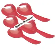 Tupperware Set of 5 Gadgets Egg Scoops Spoon Dippers Lifters Sheer Red ~ EASTER