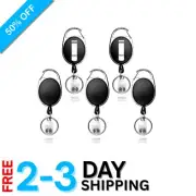 5 Pack Heavy-Duty Retractable Badge Holders with Clip for Professionals
