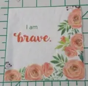Two Decorative Cocktail Napkins for Decoupage "I am brave" 2-Ply