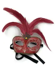 Venetian Mask Prophet Red & Silver Masquerade Drama Mardi Gras Theatre Party