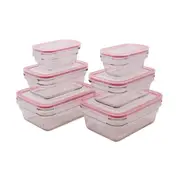 Glasslock 6 Piece Rectangular Ovensafe Food Container Set - Robins Kitchen