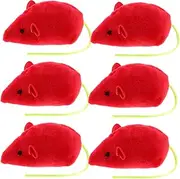 POPETPOP 6Pcs Soft Plush Catnip Mouse for Cats Engaging Cat Mouse Interactive Kitten Plaything Stimulate Hunting Instincts for Physical Exercise and Play