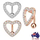 Ring Steel Reversed Bar Belly Piercing Jewelry Belly Button Rings CZ Navel Ring