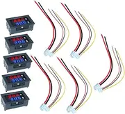 Zerodeko 5Pcs Digital Voltmeter Ammeter with Dual Display for Car Voltage Testing Reverse Connection Protection High Accuracy LCD Voltage Tester