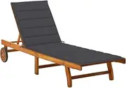 VRAXO Garden Sun Lounger with Cushion Solid Acacia Wood -17.34KG,3061344