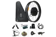 1500W E-Bike Rear Conversion Kit 26" with 20Ah Battery for Fat Tyre - Brushless Hub Motor, 60km/h Max, LCD Display, PAS, Shimano Freewheel, E-Brake