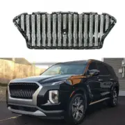 Fits for Hyundai Palisade 2019-2022 Black Front Grille Mesh Grill Bar Vent Trim