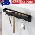 Home Wall Mount Key Rack Hanger Holder 6 Hook Chain Storage Key Organizer Decor