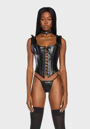 [Daisy Corsets] Lavish Faux Leather Bustier Top