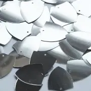 Sequin Shield 1" Silver Metallic Couture Paillettes. Made in USA.