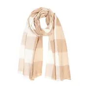 ANYYOU Scarf White and Camel Plaid Unisex Cashmere Autumn Winter long Pashmina Shawl Muffler