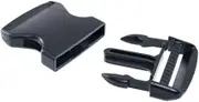 Thick 2 Inch Flat Plastic Black Buckle - Pack of 4 - Adjustable Quick Side Release - No Sewing Needed Clips - Heavy Duty Snaps as a Replacement Tool for Nylon Straps, Webbing, Backpacks, Fanny Packs