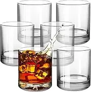 Premium Whiskey Glasses Set of 6- Clear Crystal Bourbon Glass 11 oz Old Fashioned Cocktail Glasses Classic Rocks Glasses for Rum,Liquor,Cognac,Vodka/Bar Scotch glasses-Whiskey Gifts for Men
