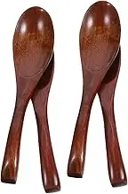 ZUNOXAZ 4pcs Wooden Spoons Reusable Kitchen Utensils for Soup Salad Dessert Non Scratch Spoons for Cooking Serving