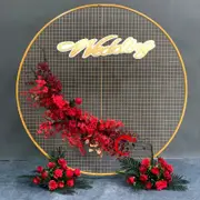 Gold Diameter 2M Wedding Hoop Round Circle Arch Backdrop Flower Display Stand Frame Background