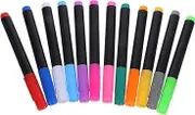 KICHOUSE Erasable Markers for Acrylic Board 12pcs Neon Dry Erase Paint Pens Liquid Chalk Pens Comfort Grip for Blackboard Glass