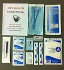 DIY EASY, SAFE & STERILE SINGLE 10G FRENUM PIERCING KIT with FORCEPS & GUIDE.