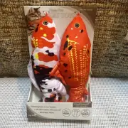 2 Pack 11" Floppy Fish Cat Toys with Silvervine and Catnip for Indoor Cats for S