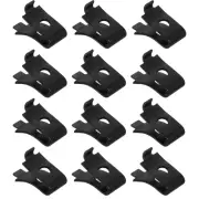 12pcs Cabinet Shelf Clips Metal Adjustable Shelf Bracket Clips, Black