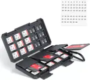 Memory Card Case Holder Storage fr 110 SD Micro SD TF with 3 Removable Slim Case