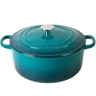 EDGING CASTING Enameled Cast Iron Dutch Oven Pot with Lid for Bread Baking Co...