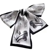 2PCS Spring and Autumn New Small Silk Scarf Women's Thin Narrow Long Ribbon Boxer Decorative Scarf Hair Band Scarf Arm Bag