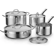 Cooks Standard Professional Grade 8-Piece Stainless Steel Cookware Set