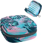 Period Bag,Sanitary Napkin Storage Bag,Tropical Palm Leaf,Tampon Bag for Purse