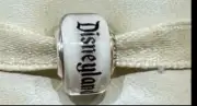 Disneyland 70th White Murano Disneyland Pandora Charm NEW
