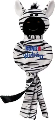 KONG - Wubba No Stuff Zebra - Dog Tug of War and Fetch Toy (Assorted Colours)...