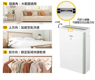 美國惠而浦Whirlpool 10L第六感智能清淨除濕機 DS202HDTW (8折)