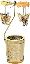 Spinning Candle Holder Butterfly Design Rotating Tealight Candle Stand Table Centerpiece Tabletop Decoration for Home Party Wedding (Golden)