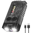 BORUiT V10 LED Keychain EDC Flashlight USB Rechargeable Magnetic Torch Work Lamp