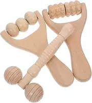 3pcs Wooden Facial Massage Roller Portable Eye Roller Face Puffiness Reducer Luxurious Wood Design for Neck Shoulders and Face Relaxation Easy to Use Massage Tool