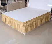Elasticated Bed Skirt,Wrap Around Bed Skirts, Valance Sheet Double Pleated Bedding Skirt Without Surface Elastic Band for Bed Queen King Size Ruffled Bed Skirts(Cq002 13 Camel,200x200cm)