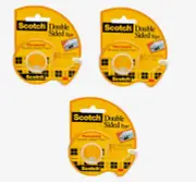 3~ Scotch DOUBLE SIDED Tape Permanent Photo Safe 1/2" W x 450" L Clear CLIP-137