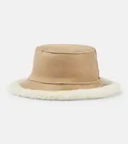 [Brunello Cucinelli] Brunello Cucinelli Reversible shearling bucket hat UK 6 5/8 brown