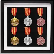 3D Deep Box Picture Frame for Marathon Medal Storage Box,Wooden Display Frame for Medal Awards, Best Gifts to Display War/Military/Sports Medals