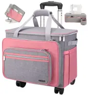 Sewing Machine Case with Wheels, 3 in 1 Foldable Deluxe Rolling Sewing Machin...