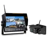 7" DVR Monitor Wireless Rechargeable Battery Solar Magnetic Reversing Camera Rv