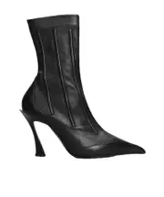 Mugler Seam Detailed Pointed Toe Ankle Boots 37 black