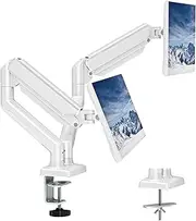 Dual Monitor Mount, Dual Gas Spring Lcd Arm Desk Bracket, Suitable for 13-32 Inch Screens, Hole Spacing: 75X75, 100X100, Maximum Load-bearing Capacity 9Kg, Multi-angle Free Adjustment, for Gaming Room