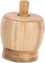 TIDTALEO Food Mortar Pestle Lid Grinding Pestle Small Kitchen Garlic Pounder Masher Grinder Garlic Grinding Bowl and Pestle Garlic Crusher Garlic Press Pot Wooden