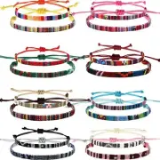 16 Pcs Boho Surfer Ankle Bracelet Unisex Colorful String Rope Anklet