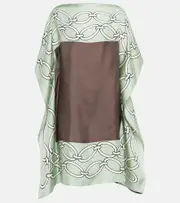 Valentino Chain-print silk kaftan dress