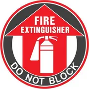 Brady Safety Floor Marker 'Fire Extinguisher Do Not Block' Sign