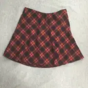 Ann Taylor Loft Mini Skirt Womens Small Plaid Pull On Elastic Waist Flowy NEW